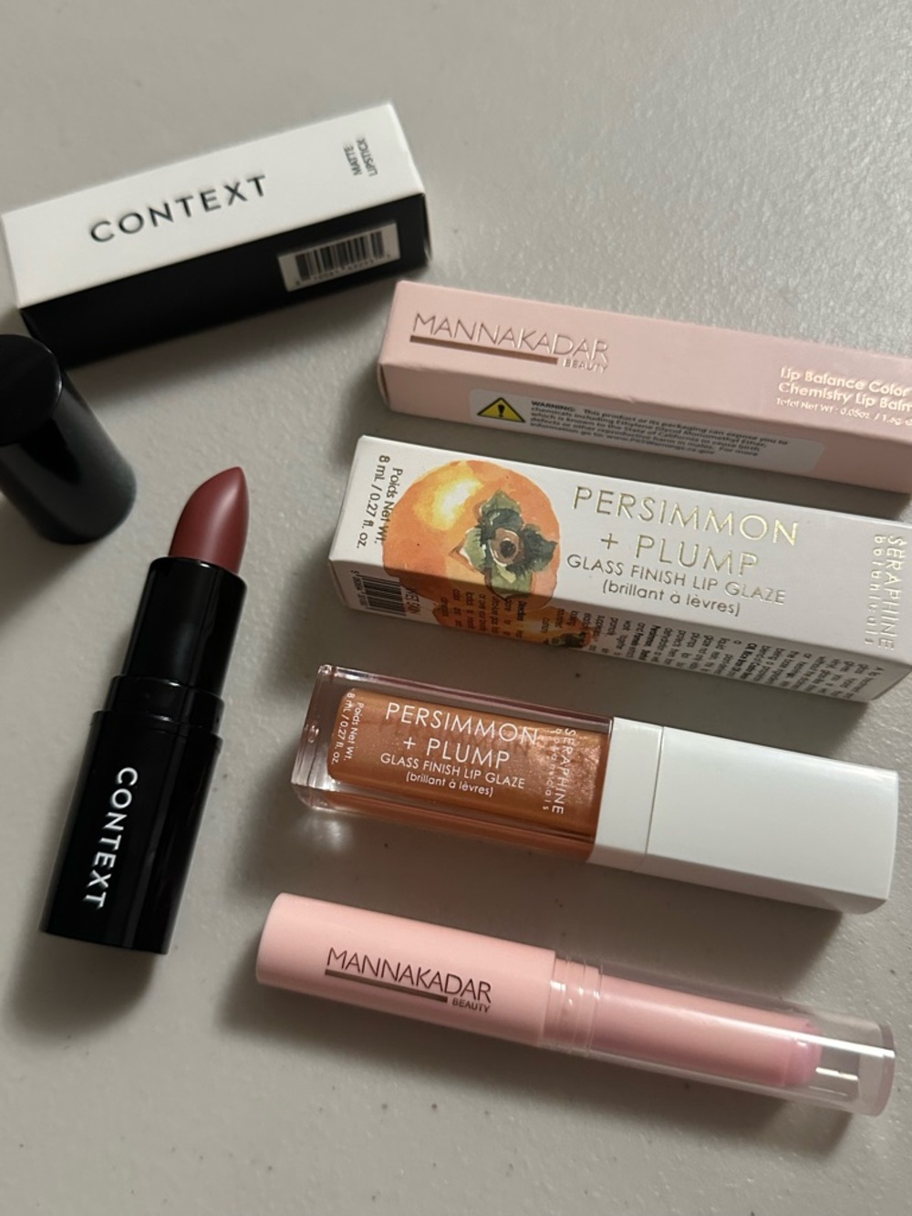Lip Favourites Bundle New - lipstick, glass lip glaze, lip balance lip balm